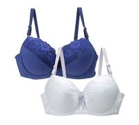 Confezione da 2 reggiseni minimizzanti da donna, in pizzo floreale, push-up, reggiseno a coppa piena, reggiseni da donna con ferretto, biancheria intima morbida e confortevole, #14, 34E