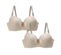 Confezione da 2 reggiseni minimizzanti da donna, in pizzo floreale, push-up, reggiseno a coppa piena, reggiseni da donna con ferretto, biancheria intima morbida e confortevole, #09, 105B
