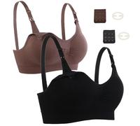 Confezione da 2 reggiseni per allattamento al seno, senza ferretto e senza cuciture, L