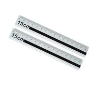 Confezione da 2 righelli dritti in alluminio da 15 cm, con impugnatura antiscivolo e marcatura di precisione per misurazioni accurate a scuola, righello di misurazione in alluminio