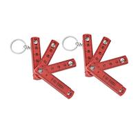 Confezione da 2 righelli pieghevoli in ABS da 0,5 m, con portachiavi, righello da carpentiere portatile per la lavorazione del legno, piastrelle, fai da te, 50 cm (19,7 pollici) (Rossa)