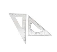 Confezione da 2 righelli triangolari trasparenti, squadra 45 gradi e 60 quadrati squadrette disegno squadrette nautiche matematica righello 18 cm bambino triangolo geometrico