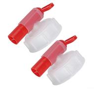 Confezione da 2 rubinetti di scarico DN61 per serbatoi da 15-60 litri, valvola erogatrice in plastica con coperchio a vite per acqua e sostanze chimiche, rosso e bianco