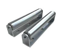 Confezione da 2 rulli lunghi e staffa da 25,4 cm, diametro 3,8 cm, in acciaio zincato, set di rulli e staffa, versatili come rulli di supporto per la lavorazione del legno, supporti a rulli o rulli