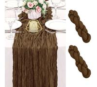 Confezione da 2 runner da tavola da 305 cm, in garza rustica, stile bohémien, romantico, lungo 3 m, per matrimoni, baby shower, matrimoni, compleanni, vacanze, casa, Pasqua