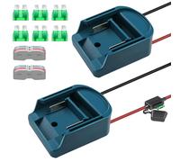 Confezione da 2 ruote di alimentazione per adattatore batteria Makita 18 V, kit convertitore batteria Power Wheels con fusibili e cavo 14 AWG e interruttore di controllo, uso per auto fai da te,