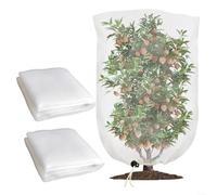 Confezione da 2 sacchetti a rete per la protezione delle piante da giardino, con copertura in rete con coulisse, per alberi da frutto, verdure, piante da coltivazione all'aperto e al chiuso