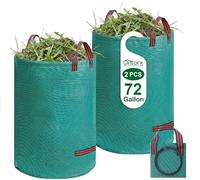 Confezione da 2 sacchetti da giardino grandi con manici, resistenti e riutilizzabili, per raccogliere erba, foglie e detriti (272 L)