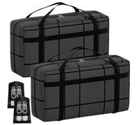 Confezione da 2 sacchetti extra large da 180 l, resistenti, spessi, robusti, con cerniere e manico, scatole per lo spostamento di vestiti, piumini, viaggi, sotto il letto, 100 x 36 x 50 cm