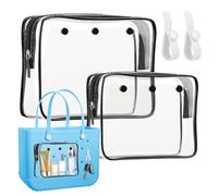 Confezione da 2 sacchetti interni trasparenti con 2 ganci per inserire borse Bogg, divisori per cosmetici da viaggio, organizer pulito per trucchi, nero, moderno