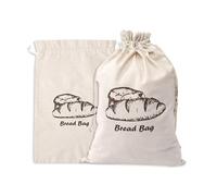 Confezione da 2 sacchetti per il pane di alta qualità, foderati in plastica, riutilizzabili, lavabili e salvafreschezza, per lievito naturale e panini fatti in casa