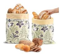Confezione da 2 Sacchetti per il pane di cera d'api, 43×33 cm