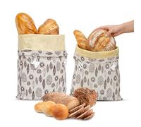 Confezione da 2 Sacchetti per il pane di cera d'api, 43×33 cm