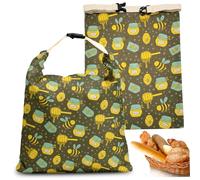 Confezione da 2 sacchetti per il pane in cera d'api per pasta madre, sacchetti per il pane in cotone per uso alimentare riutilizzabili per mantenere la freschezza per la casa, panetteria, 17x13 po