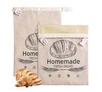 Confezione da 2 sacchetti riutilizzabili in cera d'api per frutta e verdura per rimanere freschi, a forma di L, per cerniera e manico, in lino beige, per riporre la cucina