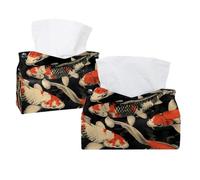 Confezione da 2 scatole di fazzoletti, a forma di carpa, rettangolari, per bagno, cucina, camera da letto, piano di lavoro, casa, ufficio, auto