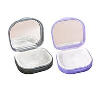 Confezione da 2 scatole per apparecchi dentali con specchio, per Invisalign, per bretelle ortodontiche