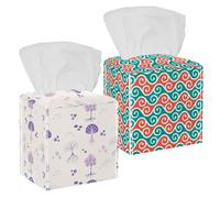 Confezione da 2 scatole per fazzoletti con motivo a vortice, in pelle PU, quadrate, organizer per fazzoletti, dispenser per tovaglioli, per casa, ufficio, cucina, comò, auto, decorazione per il bagno