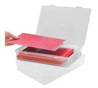 Confezione da 2 scatole portaoggetti con coperchio, multiuso, formato A4, formato A4, formato A4, impilabile, portatile, formato A4, per documenti, lettere (31 cm x 22 cm x 5 cm)