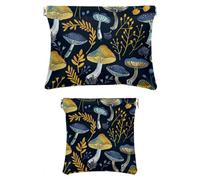 Confezione da 2 scatole tascabili in finta pelle, piccole tasche portatili da viaggio, per trucchi, impermeabili, mini borsa da viaggio per cosmetici, film e strumenti retrò, Motivo: 3983,