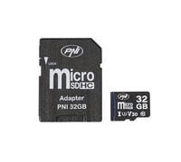Confezione da 2 schede di memoria MicroSD PNI da 32 GB, classe 10, 80 Mb/s, V30, con adattatori SD inclusi