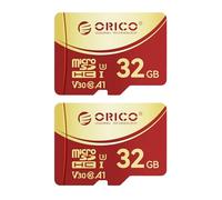 Confezione da 2 schede di memoria ORICO F3 da 32 GB, microSDXC UHS-I, 100 MB/s, 4K UHD Recoding, U3, Class10, V30, A1, Micro SD per Action Camera, Dash Cam, TF Card