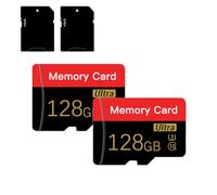 Confezione da 2 schede micro SD da 128 GB, con adattatore SD, ad alta velocità, per tablet, fotocamera, drone (rosso nero 128 GB)