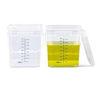 Confezione da 2 secchi trasparenti da 4 litri, contenitore graduato con coperchio, secchio quadrato di qualità alimentare, contenitore per la pulizia, secchio in plastica, manici extra robusti