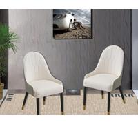 Confezione da 2 sedie ergonomiche in pelle ecologica in poliuretano, moderne sedie da ufficio grigie con gambe in legno massello e gambe in metallo, schienale elegante per soggiorno e sala da pranzo