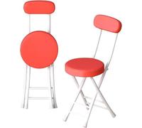 Confezione da 2 sedie pieghevoli in metallo leggero con sedili imbottiti, perfette per pranzi, feste, picnic, supporta 90,7 kg, elegante colore rosso