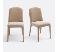 Confezione da 2 sedie rivestite in tessuto, Wilga Beige TU