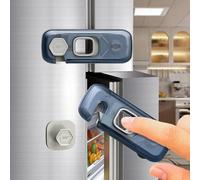 Confezione da 2 serrature per frigorifero con autoadesivo, chiusura per frigorifero, per bambini, bambini e bambini, a prova di bambini, per armadi e cassetti, forno, finestre (confezione da 2)