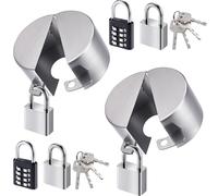 Confezione da 2 serrature per rubinetto esterno, 4 serrature, per tubi dell'acqua, con chiusura metallica in acciaio inox, protegge l'acqua da usi non autorizzati e atti vandalici per valvole da 3,3