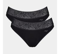 Confezione da 2 slip mestruali a flusso medio Nero XXS Tinta unita