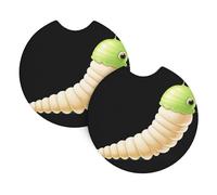 Confezione da 2 sottobicchieri per auto con stampa di pupa di bachi da seta HJFCZH Cartoon Accessori per auto, resistenti alle fuoriuscite, ad asciugatura rapida, adatti per auto, camion e barche