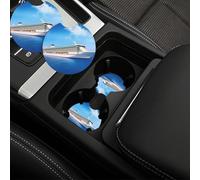 Confezione da 2 sottobicchieri per auto da 6,9 cm, con inserto universale per auto, con tacca per le dita, antiscivolo, sottobicchieri per bevande, nave da crociera, tappetini per auto