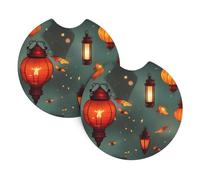 Confezione da 2 sottobicchieri per auto, motivo WHJSSF lucciole e lanterne, accessori per auto, resistenti alle fuoriuscite, ad asciugatura rapida, adatti per auto, camion e barche