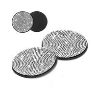 Confezione da 2 Sottobicchieri Portabicchieri per Auto Lucidi Universali, Sottobicchieri con Inserto in Silicone Antiscivolo Sottobicchieri in Cristallo Lucido (Argento)