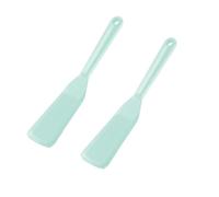 Confezione da 2 spatole sottili in silicone, resistenti al calore, antiaderenti, per pancake, uova, hamburger e involtini di uova (azzurro)