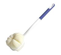 Confezione da 2 spazzole da bagno con manico lungo, in luffa esfoliante per la doccia, scrubber per la schiena con setole morbide e spugna, per uomini e donne anziani, per la cura di sé