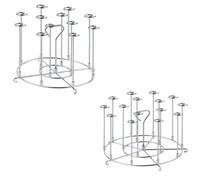 Confezione da 2 spiedini per friggitrice ad aria, supporto verticale in acciaio inox, per barbecue, non c'è bisogno di capovolgere, per pentola a pressione, forno, friggitrice ad aria (18,5 cm x 12 cm