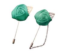 Confezione Da 2 Spille A Forma Di Rosa, Spilla Floreali Da Uomo Per Abiti Da Sposa, Banchetti E Feste, Set Di Floral Brooch In Raso Colorato, Accessorio Per Bouquet(Light Green)
