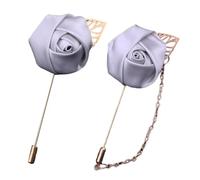 Confezione Da 2 Spille A Forma Di Rosa, Spilla Floreali Da Uomo Per Abiti Da Sposa, Banchetti E Feste, Set Di Floral Brooch In Raso Colorato, Accessorio Per Bouquet(Gray)