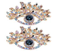 Confezione da 2 spille da donna in lega con occhi blu | Accessori a forma di occhi per donne che si vestono per feste, matrimoni e appuntamenti serali