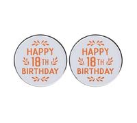 Confezione da 2 spille per 18° compleanno - Distintivi rotondi da 3,6 cm - "IT IS MY 18th Birthday" - Accessori divertenti per unisex, One size, Metallo, Nessuna pietra preziosa