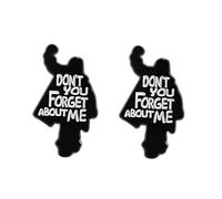 Confezione da 2 spille smaltate con scritta "Don't You Forget About Me" - Bold Statement, design Power Fist, accessori motivazionali e ispiratori per espressione personale