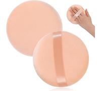 Confezione da 2 spugnette grandi per cipria, 12,7 cm, ultra morbide, lavabili, riutilizzabili, grandi, in velluto, per viso e corpo, strumento per trucco bagnato e asciutto
