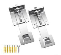 Confezione da 2 staffe di montaggio a parete, altezza regolabile, ganci per cappa da cucina, in argento zincato, 7 x 18/23 cm, set di installazione resistente con accessori