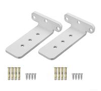 Confezione da 2 staffe invisibili per mensole da parete, in acciaio resistente, supporto triangolare per librerie, armadi TV e divisori, nero/bianco C (bianco)