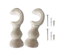 Confezione da 2 staffe per asta in legno, asta per tenda per baia e decorazione della casa, robusta tenda color legno